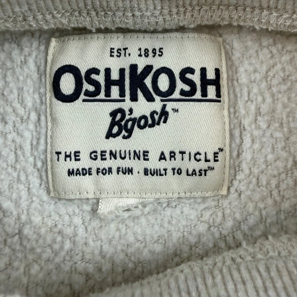 OshKosh‎ B'gosh Sweatshirt Girls 10 Oatmeal Lace Shoulder Crochet Pullover Long